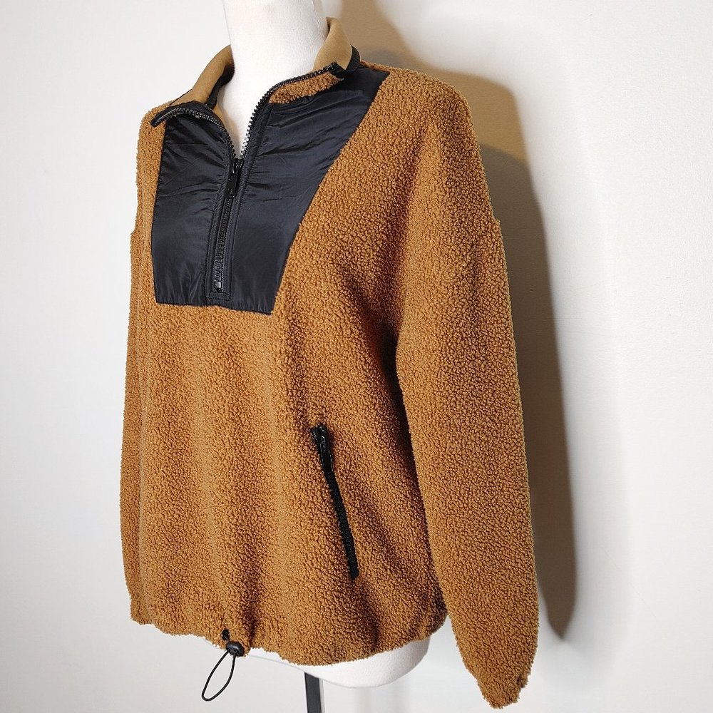 Forever 21 Brown faux fur sherpa jacket